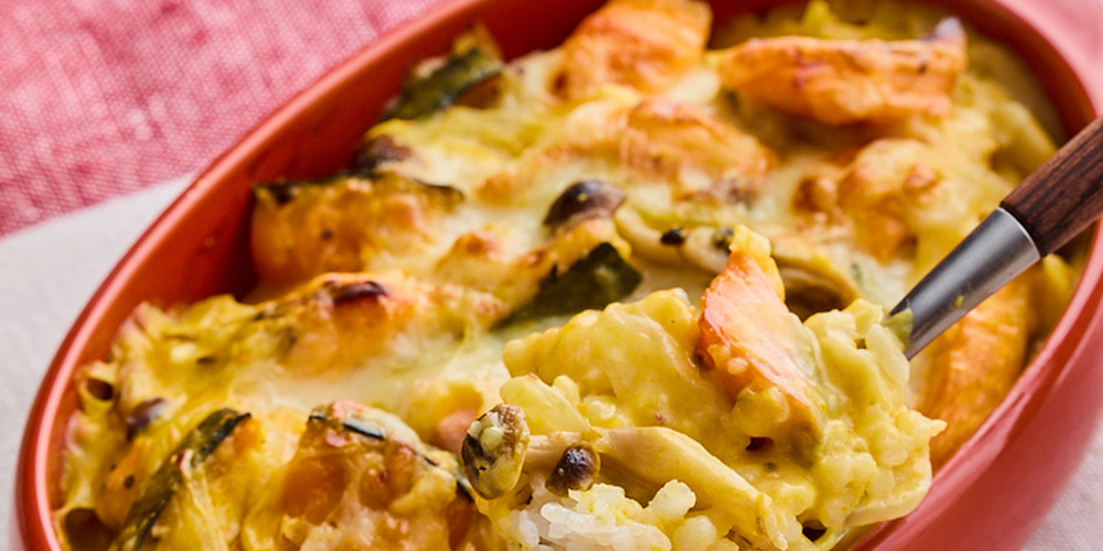 鮭とかぼちゃのドリア by おいしい健康 - 管理栄養士監修のレシピ検索