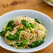 菜の花とツナのガーリックパスタ