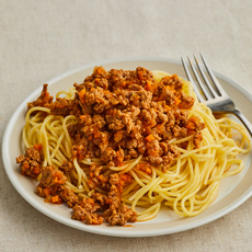 ケチャップで ミートソーススパゲッティ