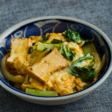 厚揚げと小松菜の卵とじ