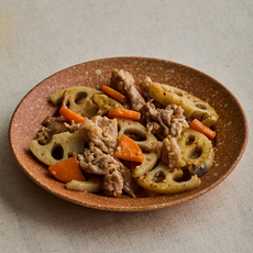 れんこんと豚肉の甘辛炒め