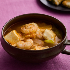 むきえびと豆腐のチゲ風