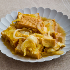 レンジで厚揚げ卵とじ