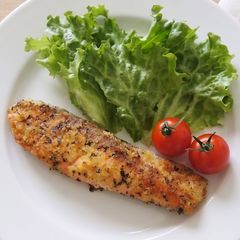 鮭のバジルチーズパン粉焼き