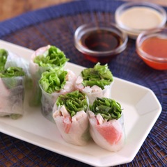 サラダチキンで生春巻き