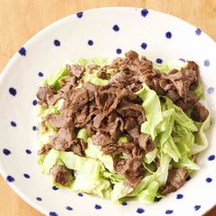 レンチンキャベツの牛肉ソース