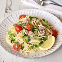 さば缶のレモン醤油パスタ