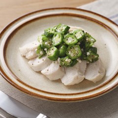 チキンのオクラガーリックペッパーソース