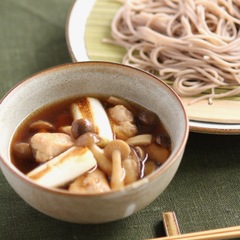 鶏肉ときのこのつけそば