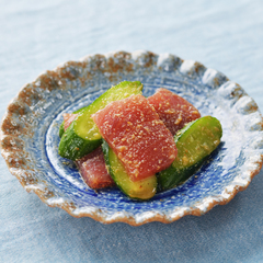 まぐろときゅうりのユッケ風