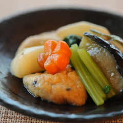 料亭風 季節野菜の煮物 薄くずあんかけ