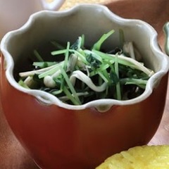 豆苗とエノキの簡単和えもの