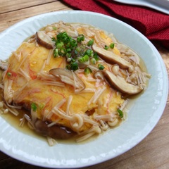 天津飯  きのこあんかけ