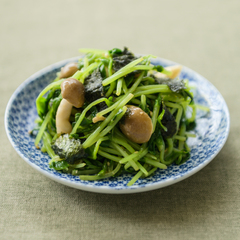 豆苗としめじの海苔ナムル