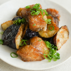 さばとなすの甘辛揚げ