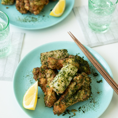 鶏手羽元と長いもの青海苔から揚げ