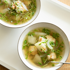 鶏ささ身ととうがんの梅スープ