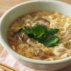 きのこ入り卵とじにゅうめん