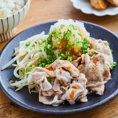 電子レンジで 豚肉ともやしの蒸ししゃぶ