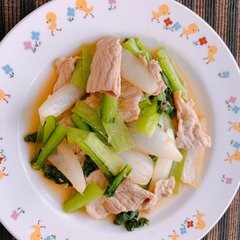 豚肉と小松菜の生姜焼き