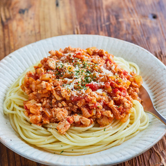 豆腐で作る ミートソース風スパゲッティ