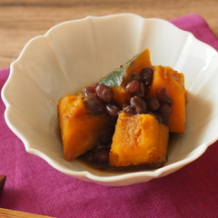 かぼちゃと小豆の煮物