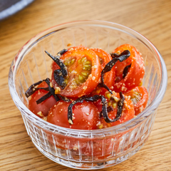 ミニトマトの塩昆布あえ