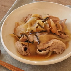 豚肉と大根の塩昆布煮