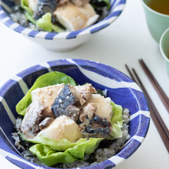朝食に 包丁いらず さば缶と豆腐のマヨポン丼