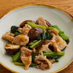 豚肉と小松菜の甘酢炒め