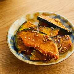 かぼちゃの甘辛ごま焼き