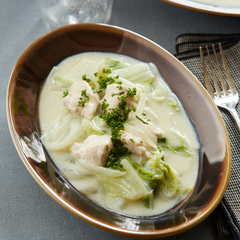ささみと白菜の豆乳クリーム煮