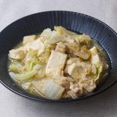 電子レンジで簡単 豆腐と白菜のそぼろあんかけ