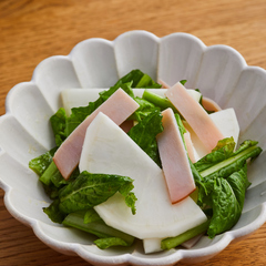 葉までおいしく かぶとハムのマリネ