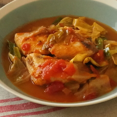 ぶりとキャベツのトマト煮