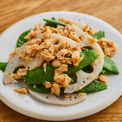 れんこんと絹さやのツナあえ