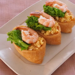えびと菜の花のいなり寿司
