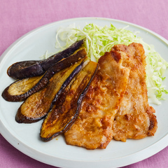 豚肉となすのしょうが焼き