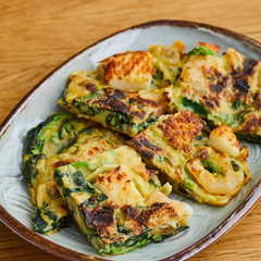カット食材で 海鮮チヂミ