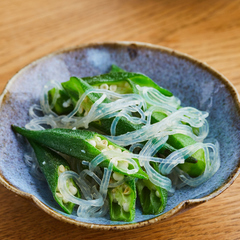 オクラと春雨の塩炒め