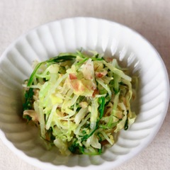 キャベツと水菜の梅おかかあえ