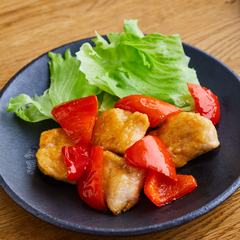 鶏むね肉とパプリカの甘酢だれ焼き