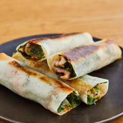 洗い物が少ない 豚こまとにらの焼き春巻き