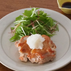 油を使わずパリッと おろしぽん酢チキンソテー
