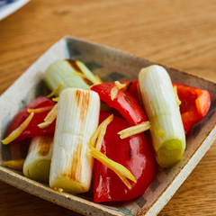 焦がしねぎとパプリカのゆずマリネ