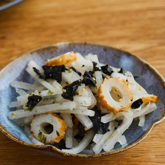 大根とちくわの海苔ナムル