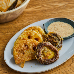 れんこんとしいたけの韓国風お焼き