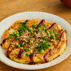 納豆ともやしのお好み焼き