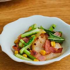 かぶとベーコンのソテー