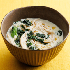 豆腐そうめんで鶏白湯風ラーメン